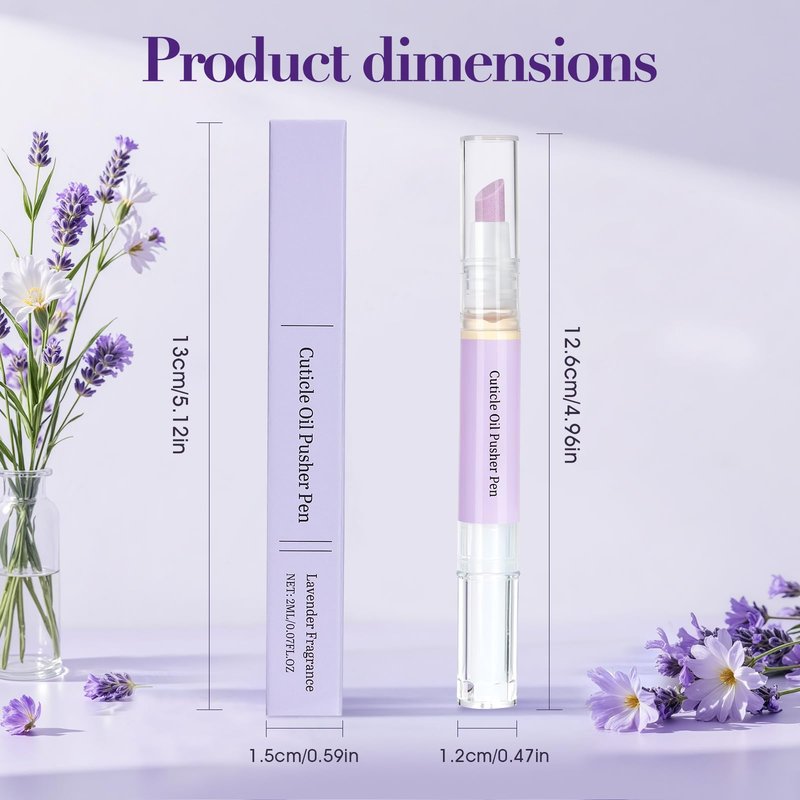 2-in-1 Ceramic Cuticle Oil Pusher Pen, Nail Cuticle Pen Applicator, Cuticles Remover Pens for Hangnails, Dry& Damaged Nails, Strengthen Brighten Repair & Nourish Nails