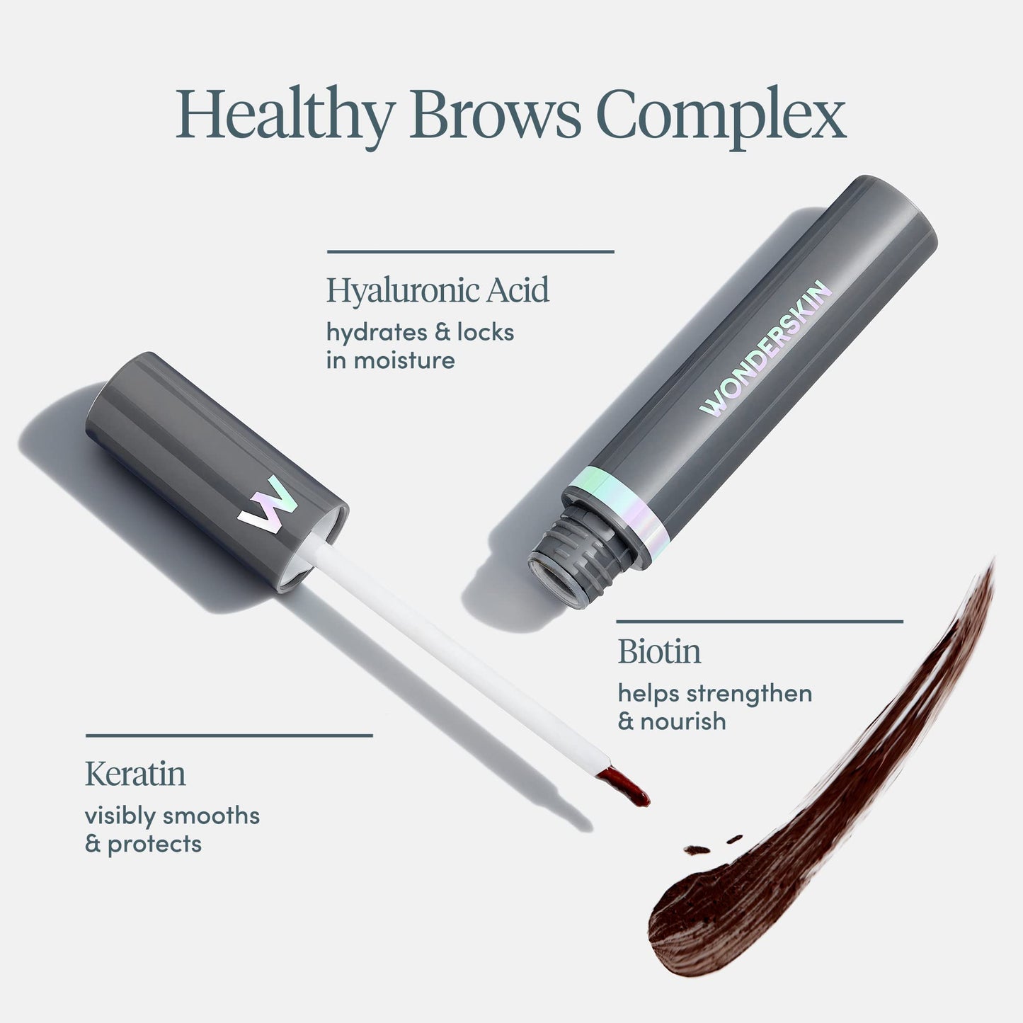 Wonderskin Dream Brow Eye Brow Gel, Long Lasting Eyebrow Gel, Water-resistant, Transfer Proof Tinted Filler Eyebrow Mascara (Brunette)