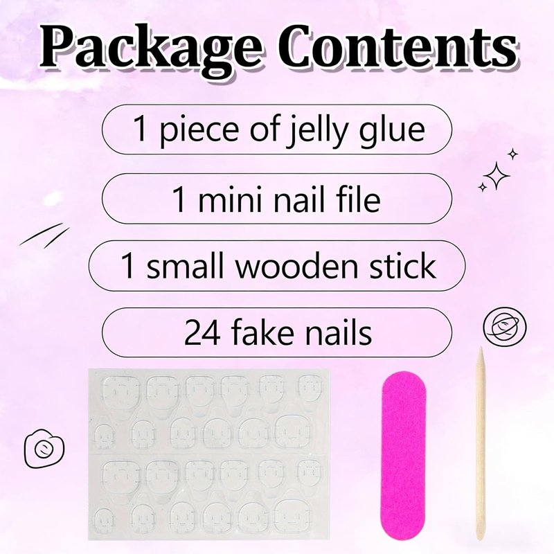 Handmade Flower Press-On Nails | Long Stiletto French Tip Design with Floral Rhinestones - Pink Almond, 24 Pcs