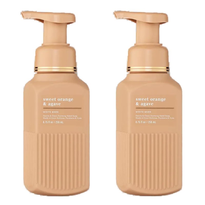 Bath & Body Works Gentle & Clean Foaming Hand Soap, Sweet Orange & Agave Citrus Scent, Non-Drying, Made Without Sulfates & Parabens, Foaming Hand Wash for Kitchen & Bathroom, 8.75 fl oz - 2 Pack