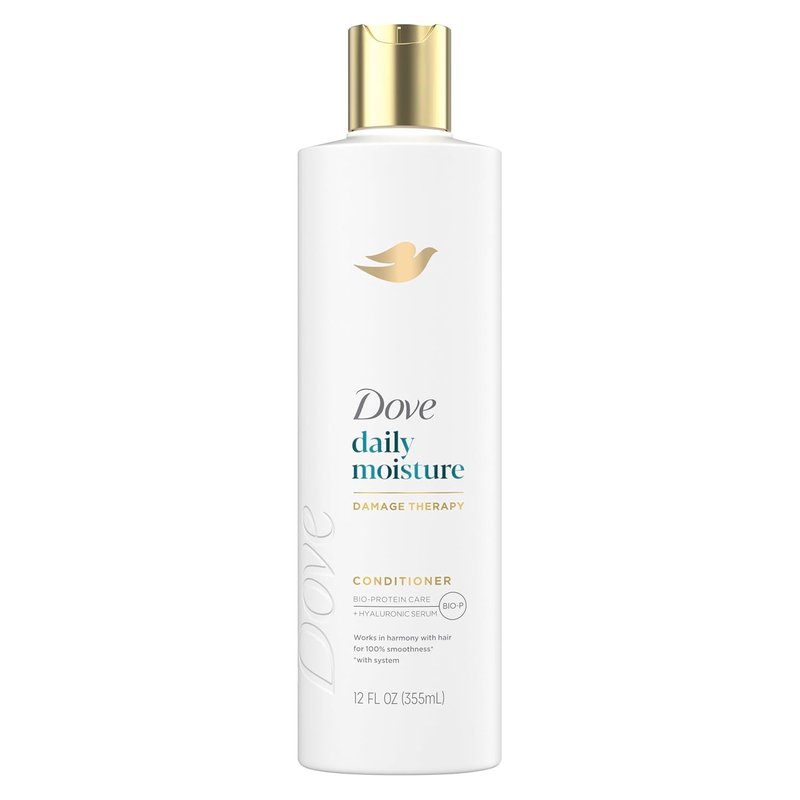 Dove Daily Moisture Conditioner - Damage Therapy for Dry Hair with Bio-Protein & Hyaluronic Serum | 12 Fl Oz