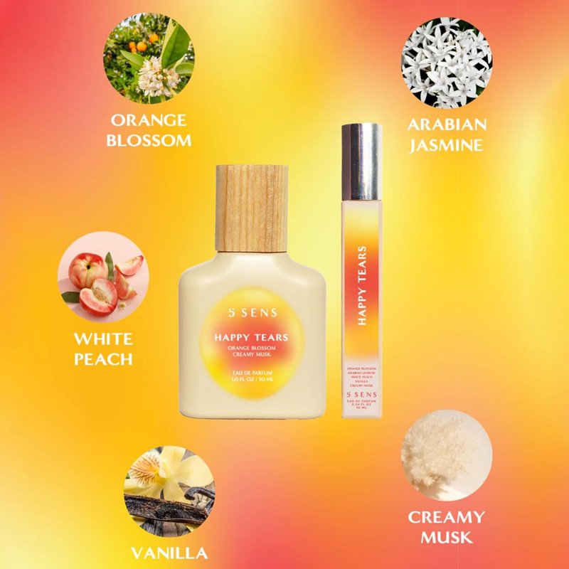 Happy Tears Eau de Parfum Travel Spray - Warm Floral Fragrance with Orange Blossom & Jasmine | 10 mL, Vegan, Cruelty-Free