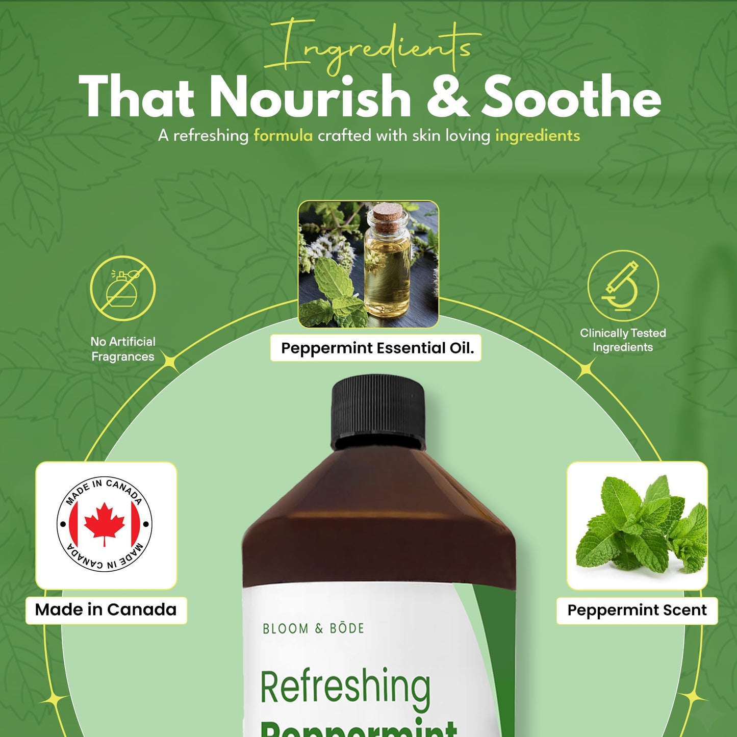 Luxury Foaming Bath - Natural Scented Bubble Bath - with Essential Oils and Epsom Salt - Refreshing Peppermint Scent, 33.8 fl oz / 1L