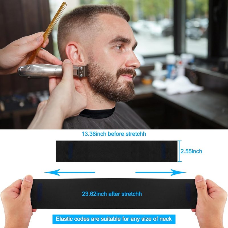 NICEMOVIC Disposable Barber Neck Strips - 5 Rolls of Stretchy Paper for Professional Salon Haircuts | Black