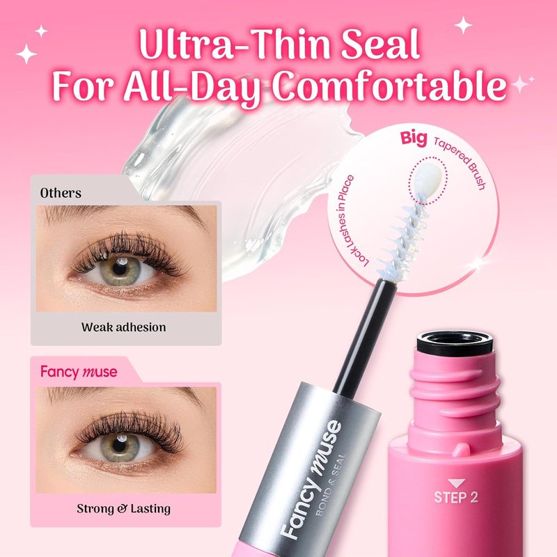 Skiennix Lash Bond and Seal Glue - Clear Waterproof Eyelash Adhesive with Vitamin E | 120H Long-Lasting Comfort