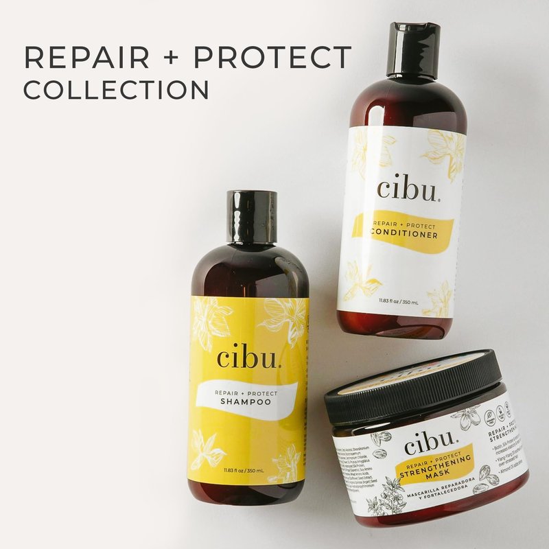 CIBU Repair + Protect Shampoo and Conditioner Set - Safe for Color-Treated Hair, Paraben Free, and Sulfate Free Shampoo and Conditioner for Women - Restores Damaged Hair and Protects from Breakage