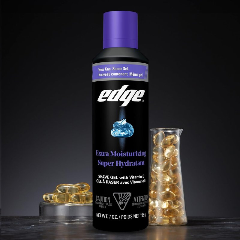 Edge Shaving Gel for Men - Extra Moisturizing Formula with Vitamin E | 6 Pack for Soothing and Irritation-Free Shaving