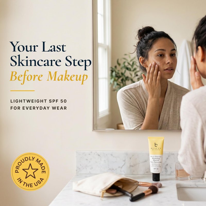 Mineral Sunscreen for Face SPF 50 - Broad Spectrum Zinc Oxide, Non-Greasy Moisturizer for Sensitive Skin | Natural & Organic Ingredients