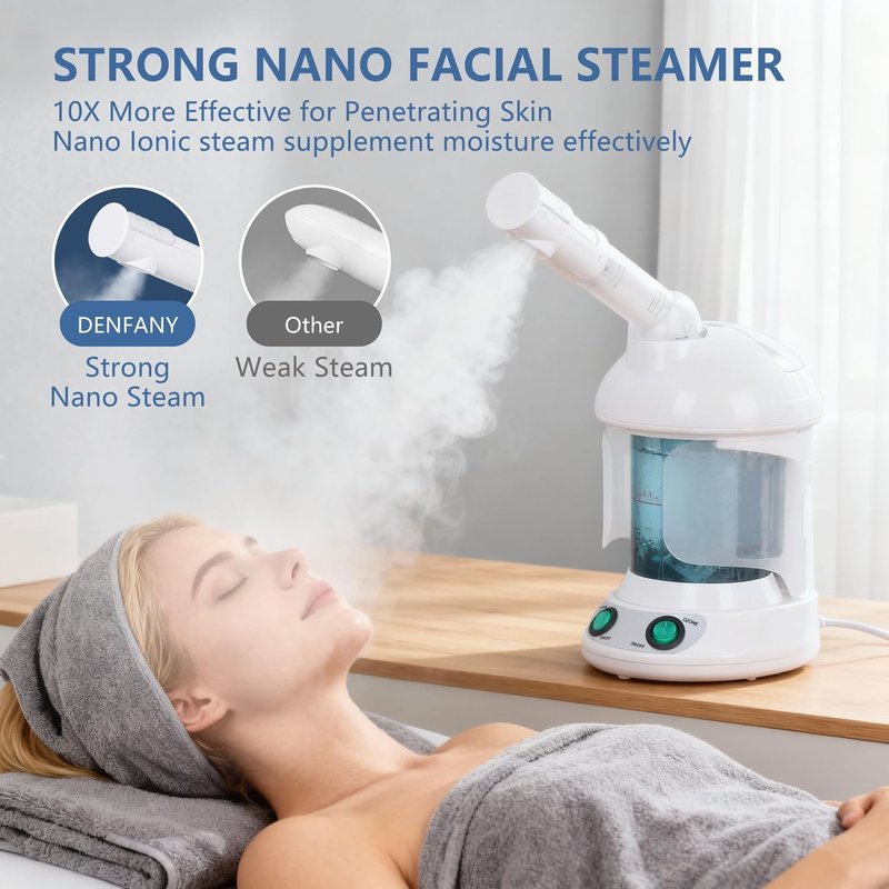 Skiennix 3-in-1 Facial Steamer | Portable Hot Mist Moisturizer & Hair Steamer for Home Spa