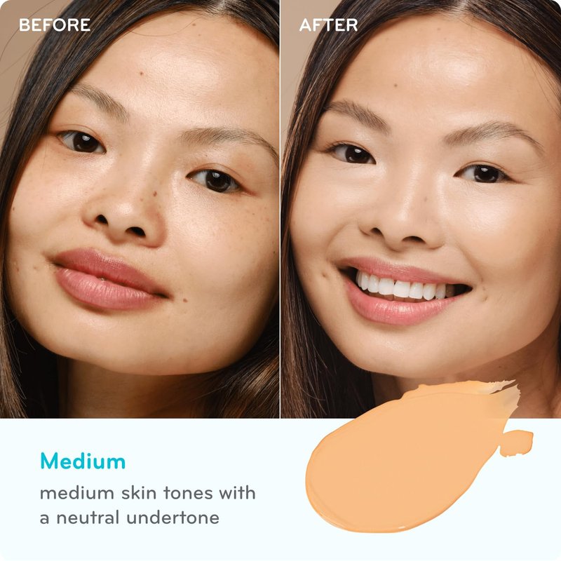 pūrlisse Perfect Glow BB Cream Concealer - Hydrating Under Eye Concealer with Jasmine and Goji & Hawthorn Berry - Oil Free Makeup for Dark Circles, Redness & Fine Lines - Medium (0.34 oz)