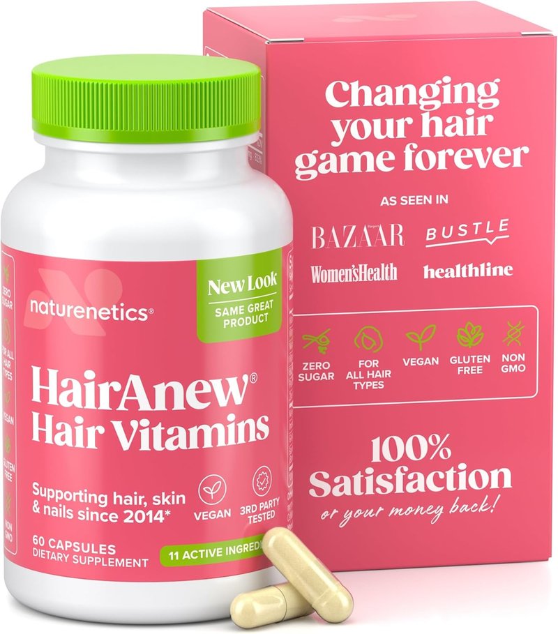 Hair Growth Vitamins - Vegan Formula with 5000mcg Biotin for Thicker, Fuller Hair | 60 Capsules with 11 Ingredients