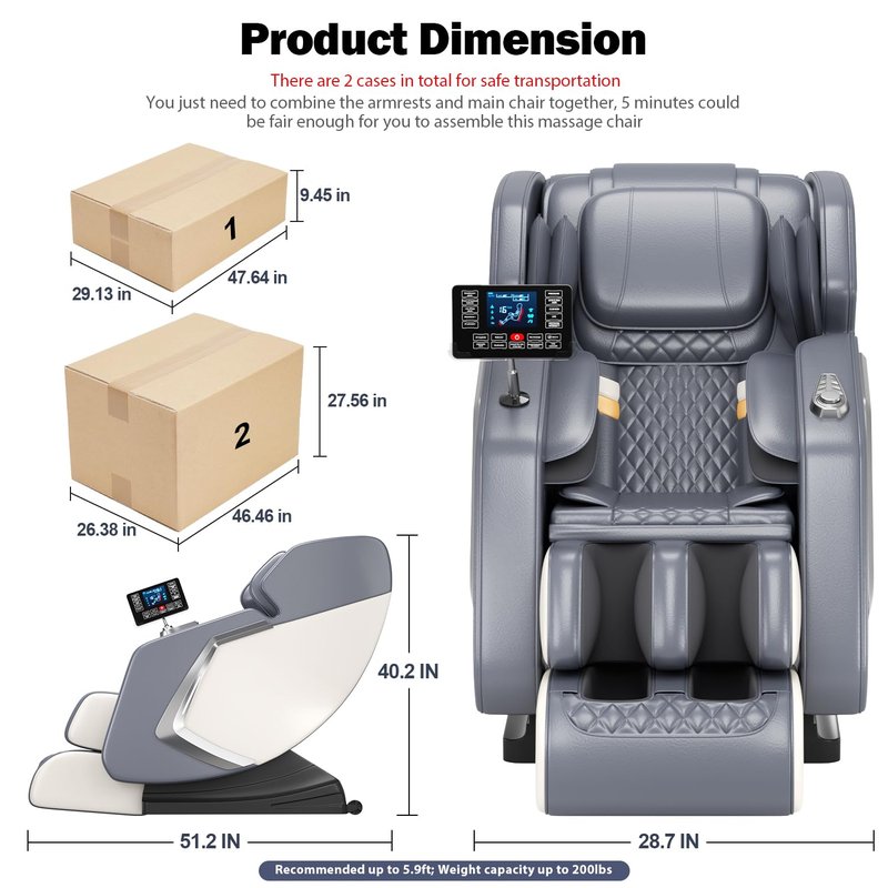 AOVOJRM Massage Chair Full Body- Zero GravityMassage Recliner with Air Pressure, 10 Fixed Massage Rollers, Heating, Foot Roller, Bluetooth Speaker for Home Office, for mom/dad (White)