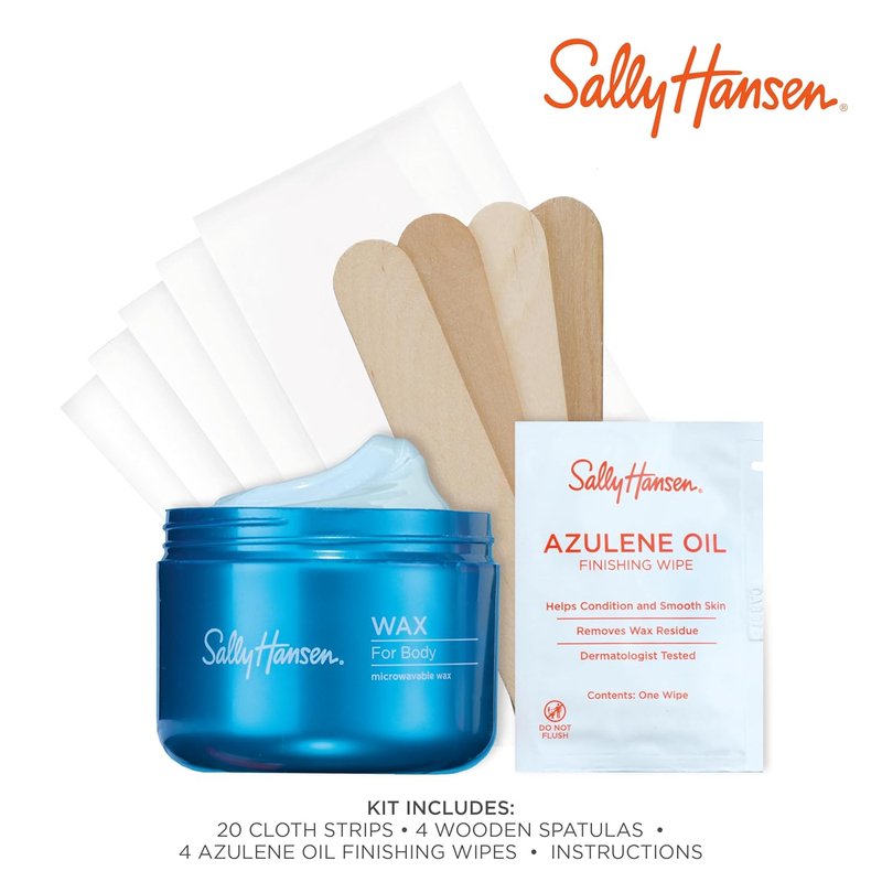Sally Hansen Microwavable Wax Kit - Hair Removal for Body, Legs, Underarms & Bikini | Vegan & Dermatologist Tested