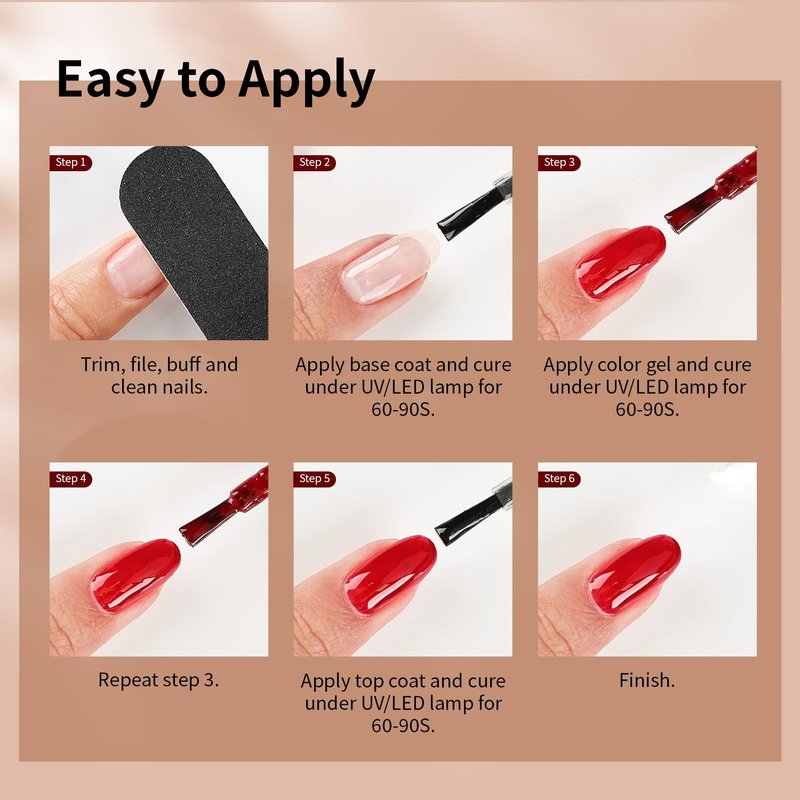 JODSONE 60 PCS Gel Nail Polish Kit 55 Colors Gel Polish Base Top Coat for Women and Girls