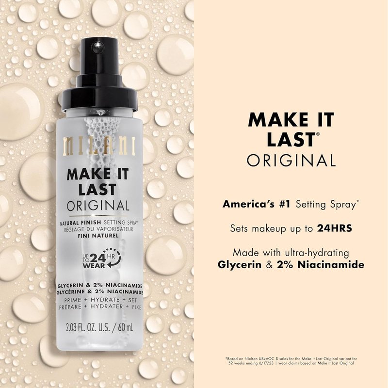 Milani Make It Last Setting Spray - 3-in-1 Natural Finish Primer & Setting Spray | Bright Side Makeup Primer