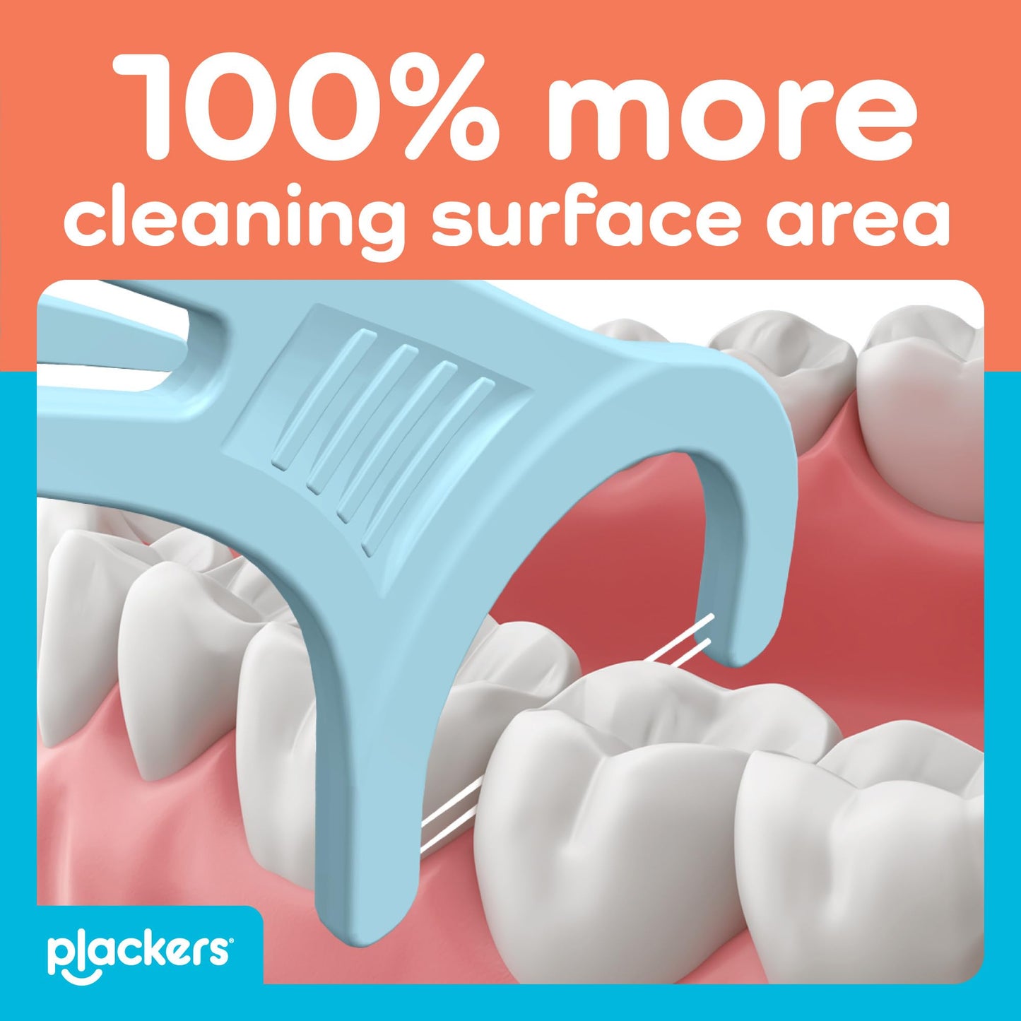Plackers® Twin Line® Floss Picks with Tuffloss® Fiber & FlipPick®, Intense Mint, Double-Line Flosser for Effective Plaque Removal, 300 Count