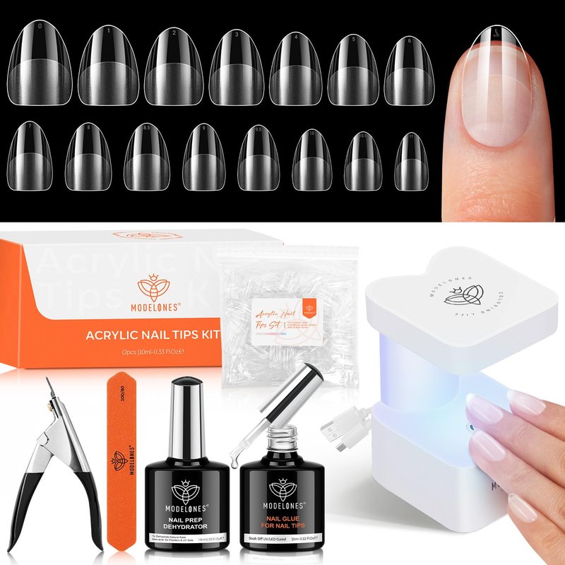 Short Almond Nail Tips - Gel Nail Kit for Perfect Manicure | Easy Application