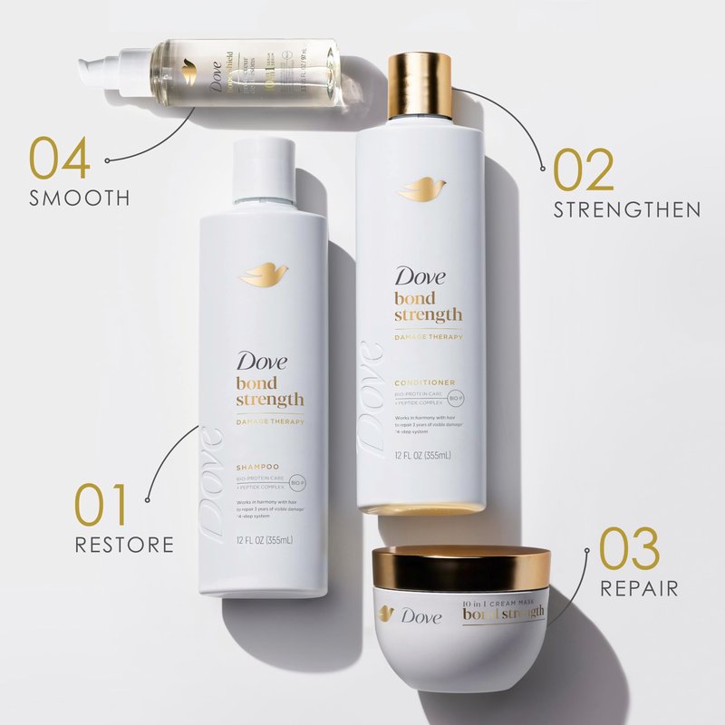 Dove Hair Bond Strength 10in1 Serum Mask for Chemically Damaged Hair with Bio-Protein Care Technology plus Peptide Complex 9.2 fl oz.,(Pack of 2)