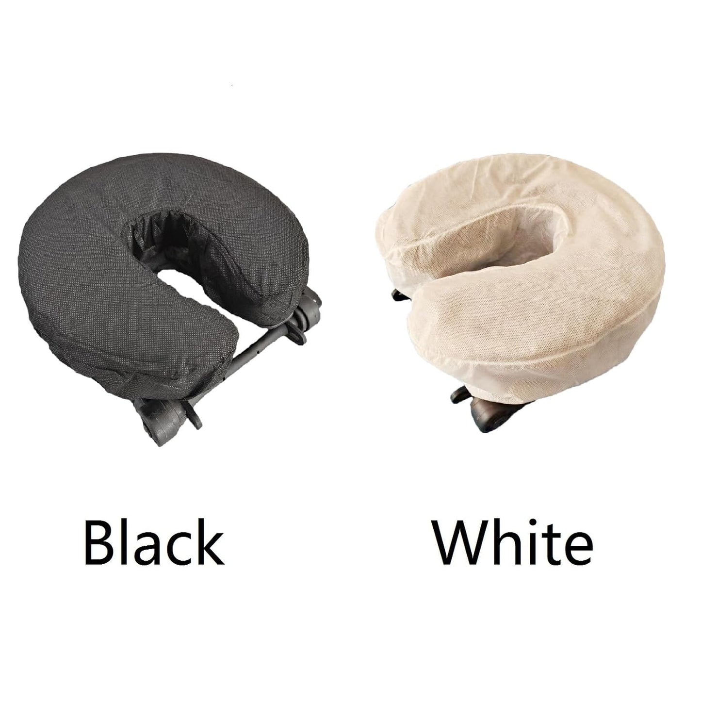 ZMDREAM Disposable Headrest Covers - Fitted Massage Face Rest Cradle Covers | Pack of 75, White & Black