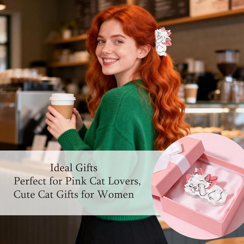 Skiennix Cat Hair Claw Clips - Funny Pink Accessories for Cat Lovers | Perfect Gift for Birthdays & Holidays