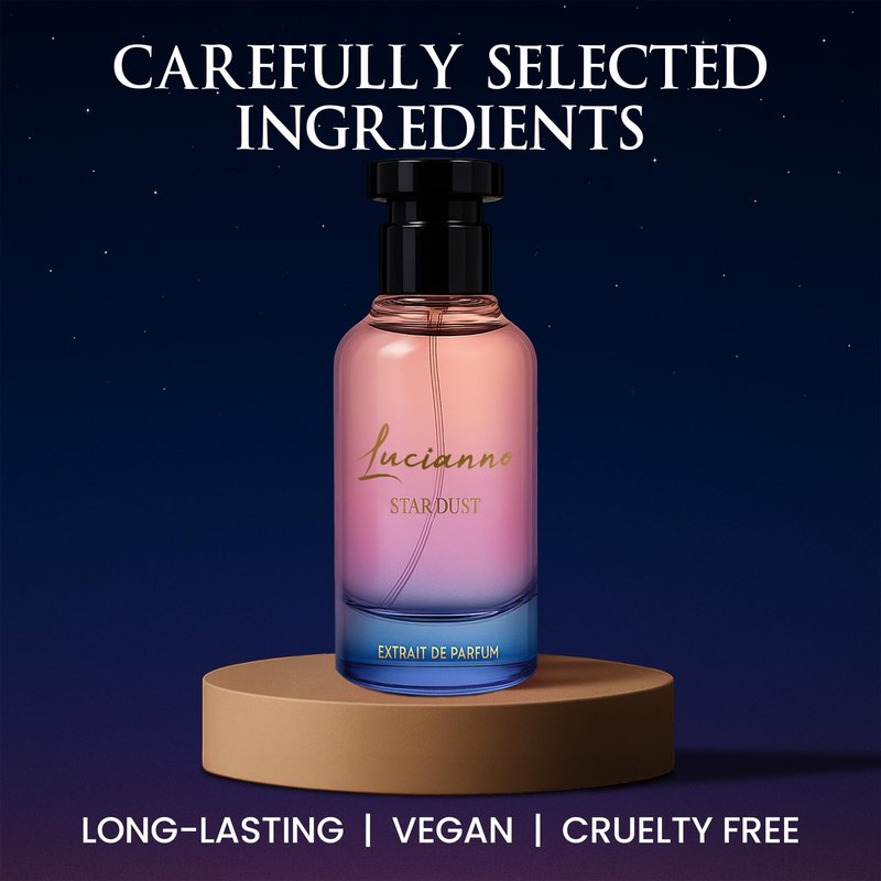 Lucianno Star Dust 100mL Extrait De Parfum for Men and Women, Aromatic Fougere Opens with Spicy Mandarin, Softens with Tiare Flower, Ends in Musk & Sandalwood, Perfect Fragrance for All Occasions