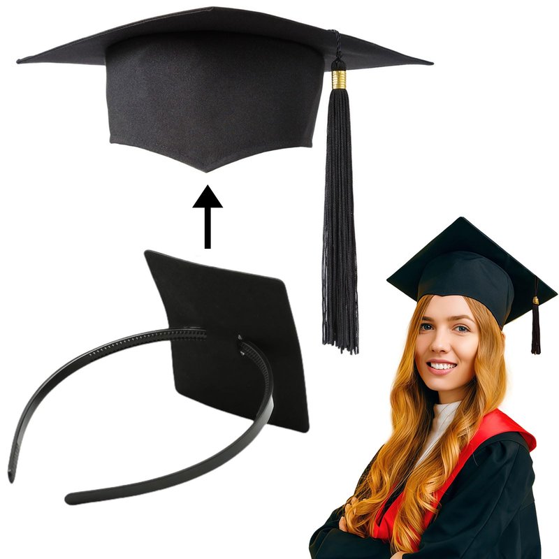 Pvoiue Graduation Cap Headband Insert, Grad Caps Headband Insert, Adjustable, Secures Cap and Keeps Hairstyle, Upgraded Interior Design, Simple and Practical Anti-Fall Hairband for Graduation