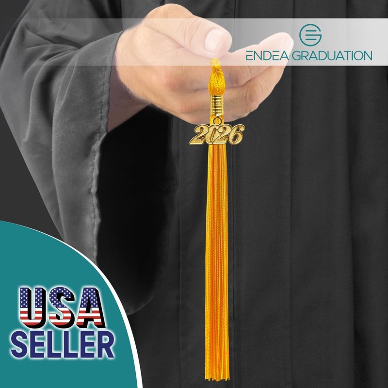 Graduation Tassel with Gold Date Drop - Single Color Design | Gold, 2026