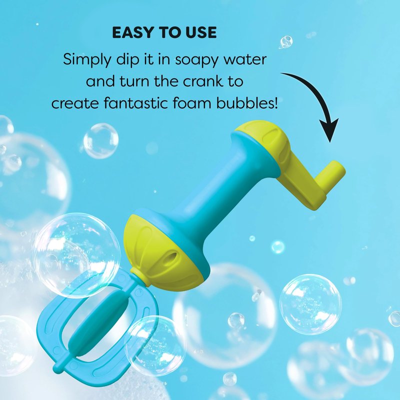 HABA Toddler Bath Toys: Bubble Bath Kids Whisk - for Kids' Sensory Play, Motor Skills, and Bath Time Fun, Blue