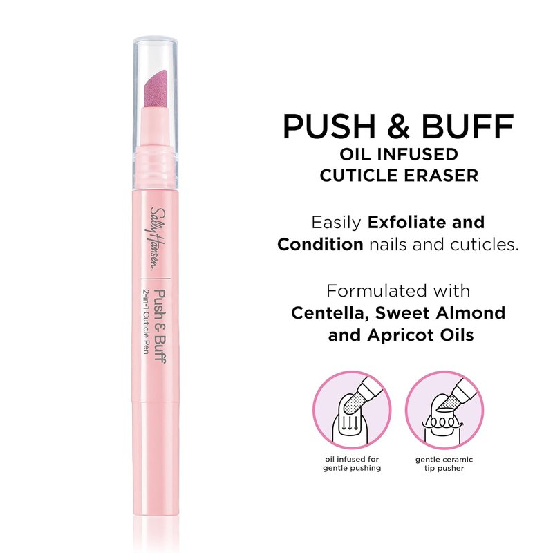Sally Hansen Cuticle Care Treatment Pen - 2-in-1 Exfoliates & Polishes | Textured Tip for Mess-Free Nail Care