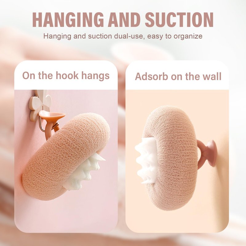 Super Soft Sunflower Suction Cup Bath Ball, 2026 New 2 in 1 Sunflower Bath Ball, Exfoliating Bath Sponge Cleaning Brush, Sponge Mesh Pouf Shower Ball for Women Men Teen (4Pcs-Colorful)