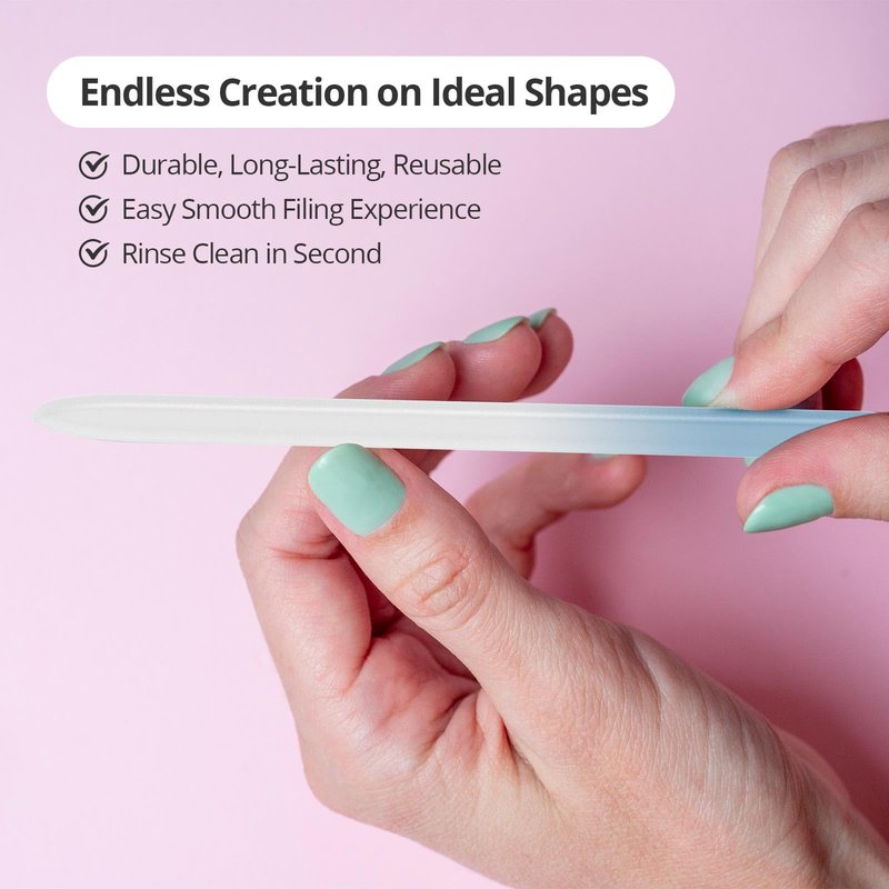 Hmrope 3 Pack Crystal Glass Nail File with Case, Professional Nano Glass Nail Files for Natural Nails, Etched Nail Filer Double-Sided Fingernail Files Ideal Manicure Salon Nail Care for Women Men