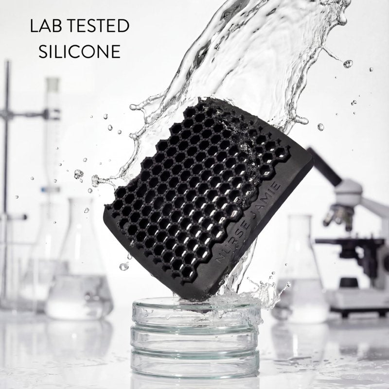 Nurse Jamie Exfoliband Silicone Loofah – Black - Dual-Texture Exfoliating & Cleansing Tool for Smooth, Refreshed Skin