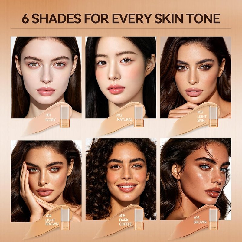 Skiennix Foundation Stick - Waterproof Natural Nude Makeup for Full Coverage | 0.7 Oz (Ivory)