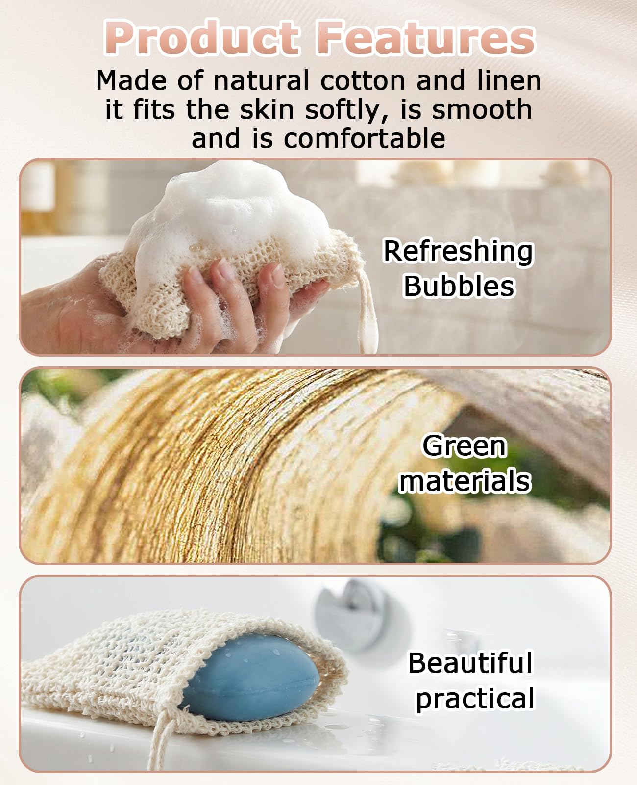 Geyynow 15 Pcs Natural Sisal Soap Saver Bag, Reusable Bar Soap Scrubber Exfoliating Pouch for Shower Washing Body