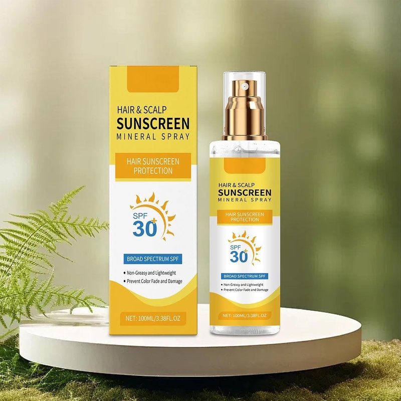 Hair & Scalp Sunscreen Spray SPF 30 - Color-Safe UV Protection for Dyed Hair | Weightless Coconut Enriched Shield (1)