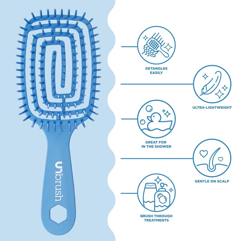 FHI Heat Detangling Brush - Ultra-Flexible Pain-Free Hair Tool with DuoFlex Anti-Static Bristles | Perfect for Tangles & Scalp Massage