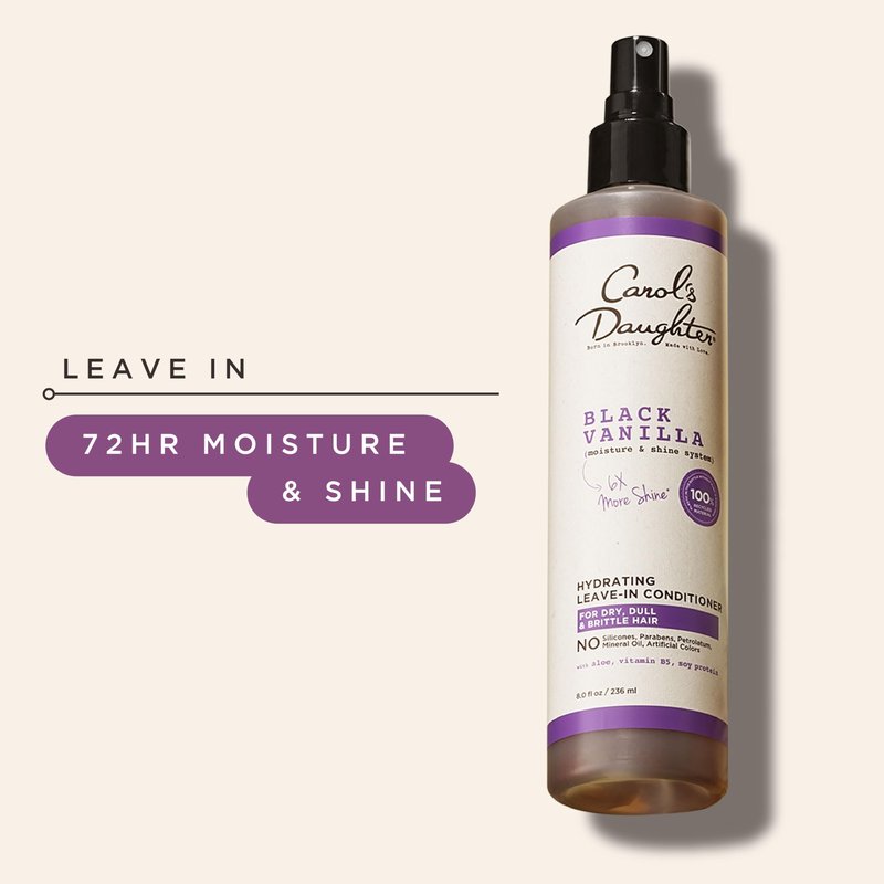 Carol's Daughter Black Vanilla Leave In Conditioner for Curly, Wavy or Natural Hair, Moisturizing Hair Care for Dry, Dull or Brittle Split Ends, 8 Fl Oz