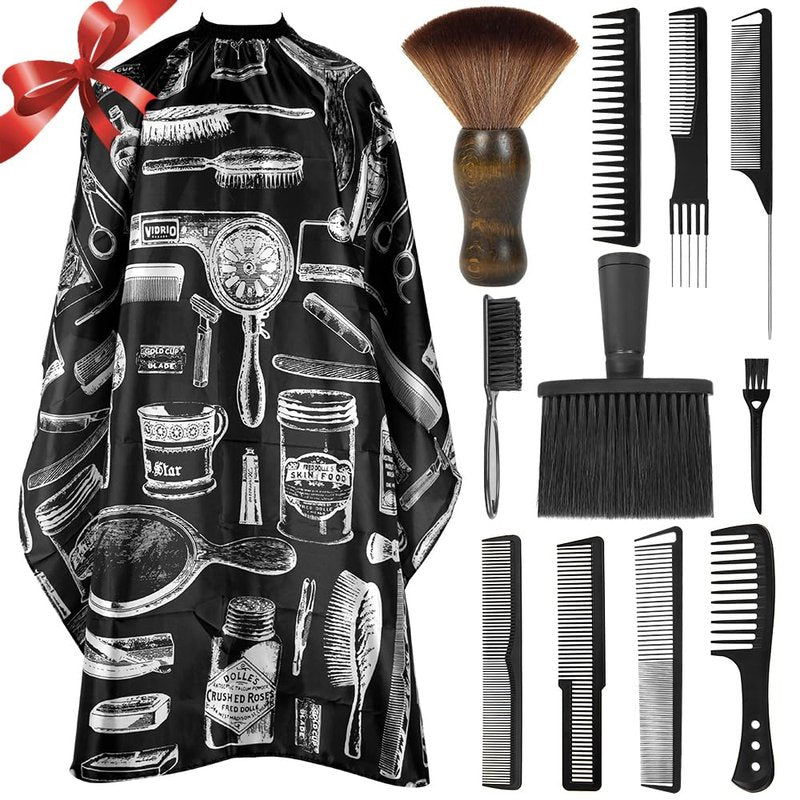 Hair Cutting Cape Barber Cape for Men Hair Cape for Haircuts Barber Cape for Hair Stylist with Adjustable Neck Size Neck Strips Neck Duster SetBarber Neck Strips for Hair Cutting