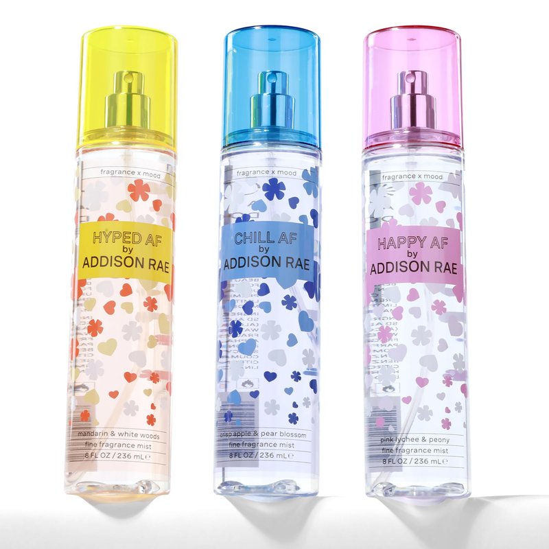 Body Mists Giftset by Addison Rae - Happy, Hyped, Chill - Body Spray for Women - Mood-Enhancing, Vegan, Cruelty Free Fragrance Mists - 3 pc