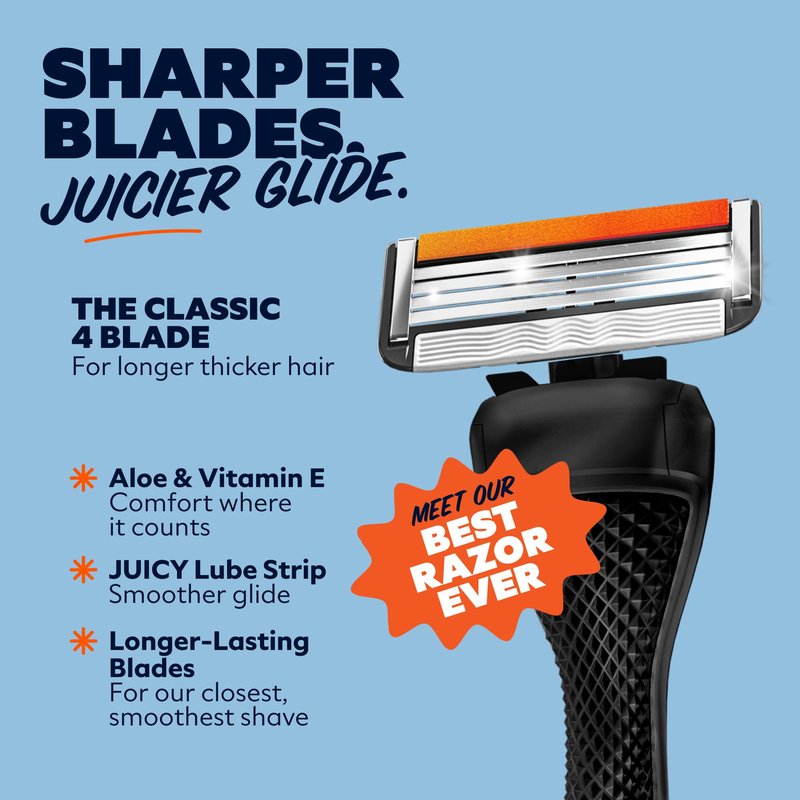 Dollar Shave Club | Bulk Shave Set | 16 Swift Rinse Refill Cartridges, 1 Handle (Black), 1 Razor Cover