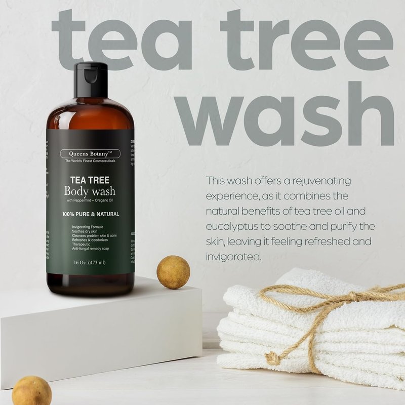 Artnaturals Antibacterial Tea Tree Oil Body Wash - Extra Strength Remedy Soap for Acne, Eczema & More | 16 Fl Oz (Pack of 2)