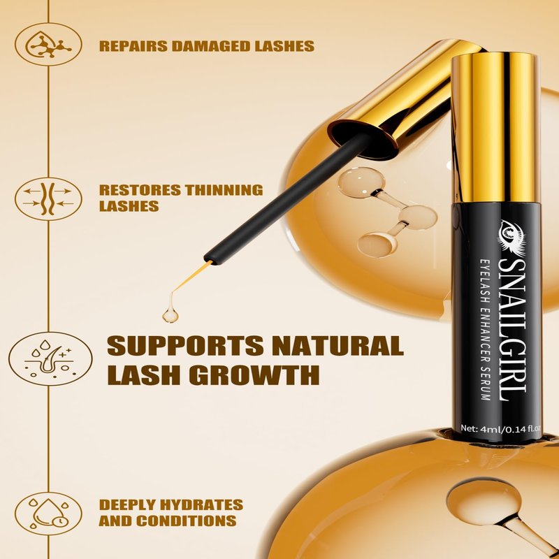 Lash Serum with Multi-Peptide & Botanical Antioxidants for the Look of Longer, Fuller Lashes - Formula to Support Healthy & Strong EyeLashes, Nourishing Eyelash Serum for Sensitive Eyes 4 ml