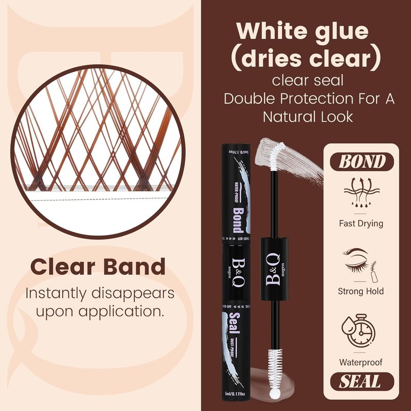 Brown Lash Clusters Kit - C-Curl Eyelash Extensions 8-16mm | Natural Wispy Clusters for Fair/Dark Hair