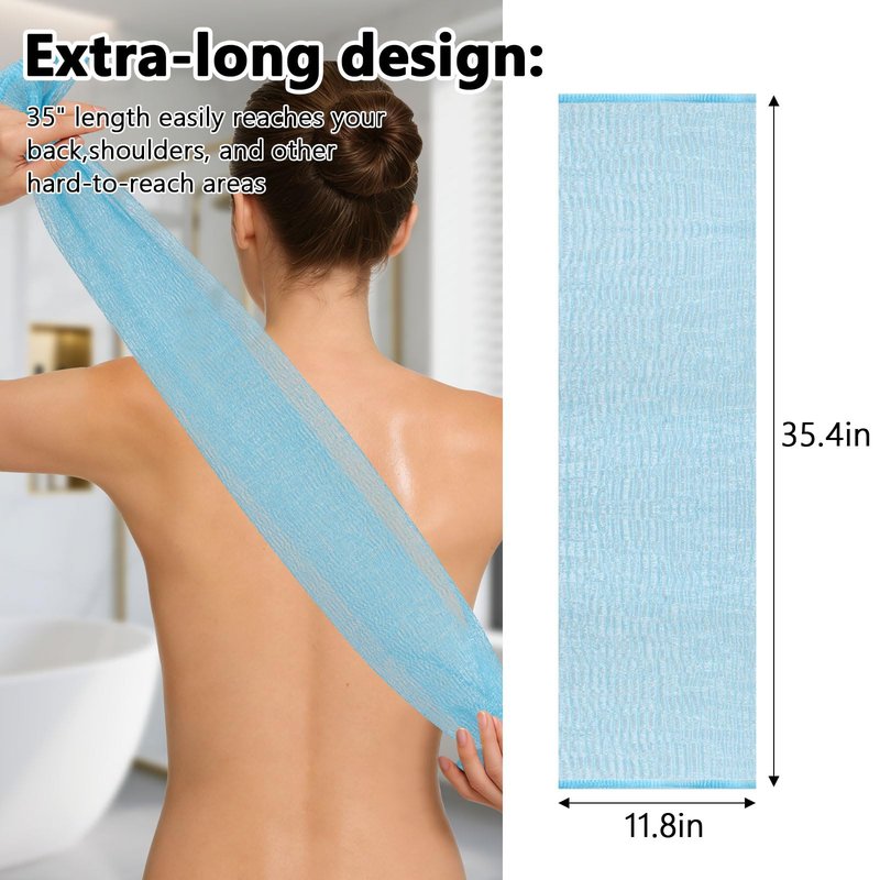 BTYMS Exfoliating Washcloth Bath Towel, 6 Pcs Nylon Back Washer Back Scrubber Body Scrub Cloth for Shower