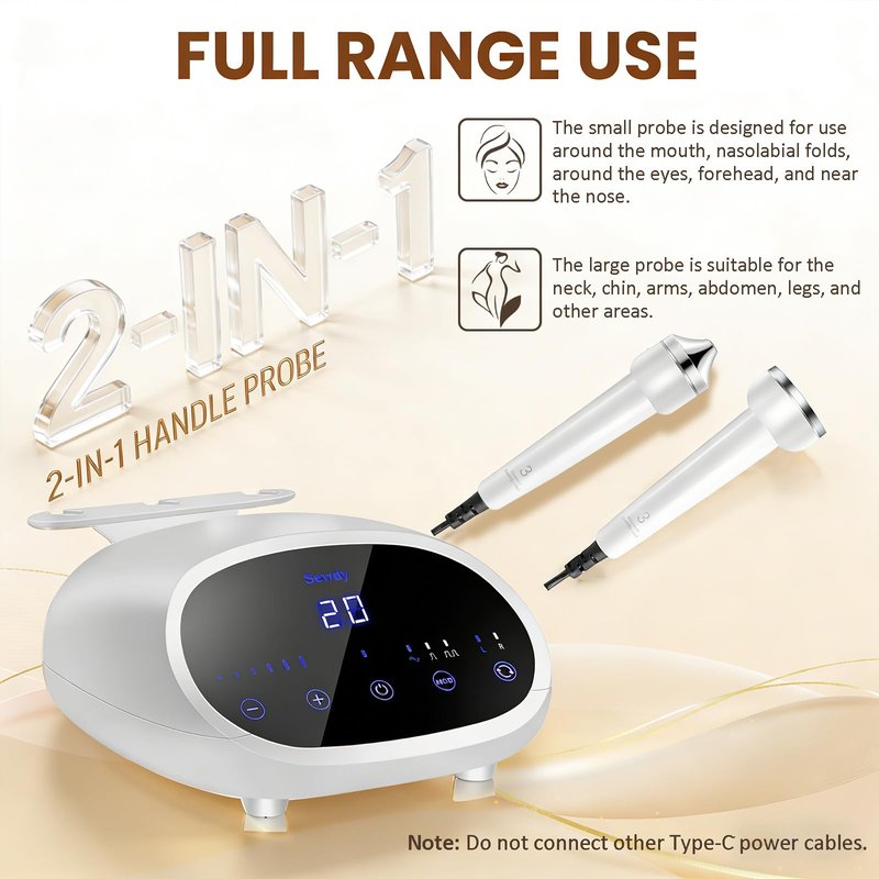 High Frequency RF Skin Tightening Device for Face & Body,Anti-Aging Beauty Machine for Wrinkle Reduction & Sagging Jawline, Non-Invasive At-Home Salon Facial Treatment for Women Model EP-400
