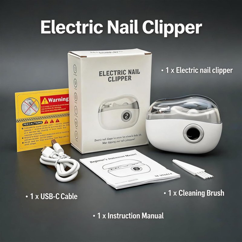 Electric Nail Clipper - 2-in-1 Automatic Trimmer for Seniors & Babies | Painless, LED Light, Ultra-Quiet, USB-C