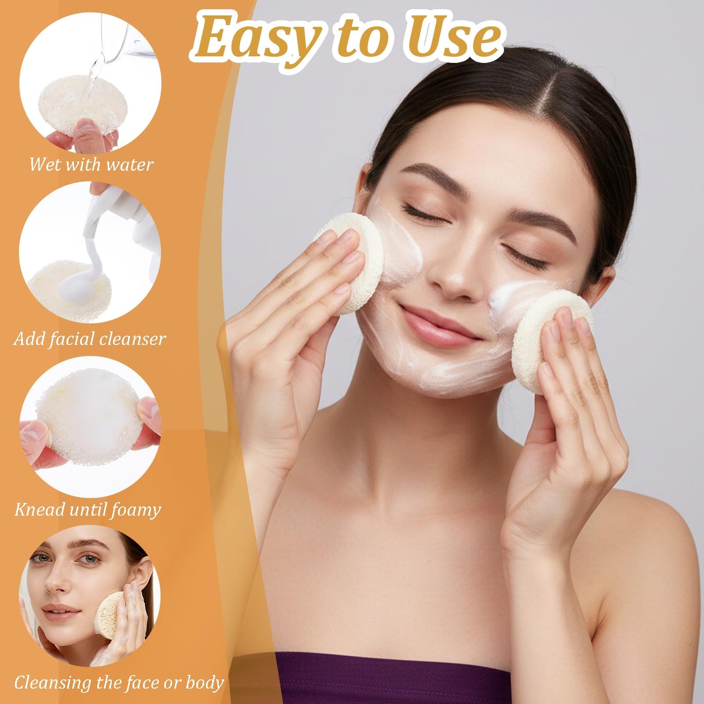 110 Pcs Natural Loofah Exfoliating Face Pads – 2.36 Inch Round Face & Body Scrubber Pads for Men & Women – Gentle Exfoliation, Dead Skin Removal, Bulk Loofah Sponges for Bath, Shower and Spa