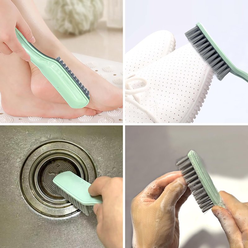 Nail Brush Foot Brush Curved Handle Grip Hand Fingernail Scrub Brush Home Laundry Cleaning Shoes Clothes Toes Nails Feet Scrubber,4 PCS