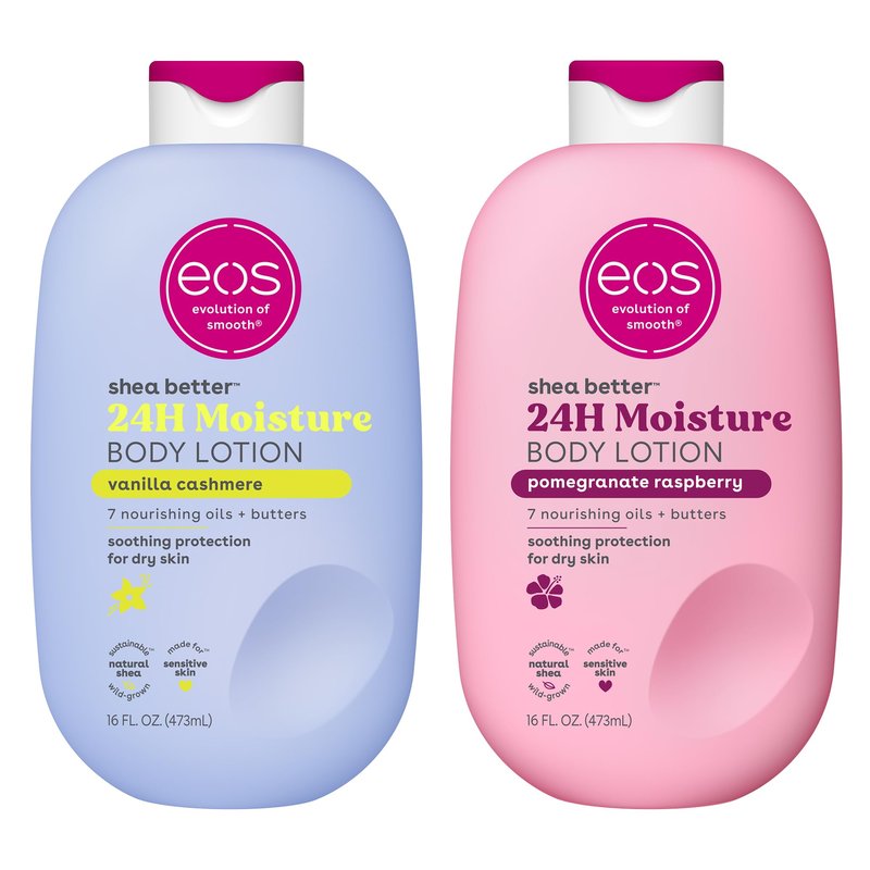 eos Shea Better Body Lotion Set- Vanilla Cashmere & Pomegranate Raspberry, 16 fl oz, 2-Pack