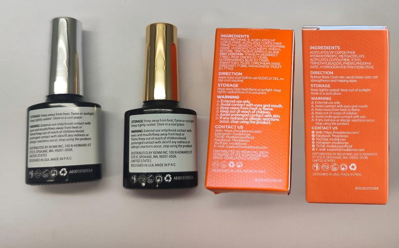 modelones Rubber Base Top Coat Set, Builder Nail Gel No Wipe Glossy 2Pcs Clear Gel Polish Strengthener for Apex Building Nail Glue Long Lasting Shiny Protect Thin Weak Nails Soak Off U V Manicure Gift